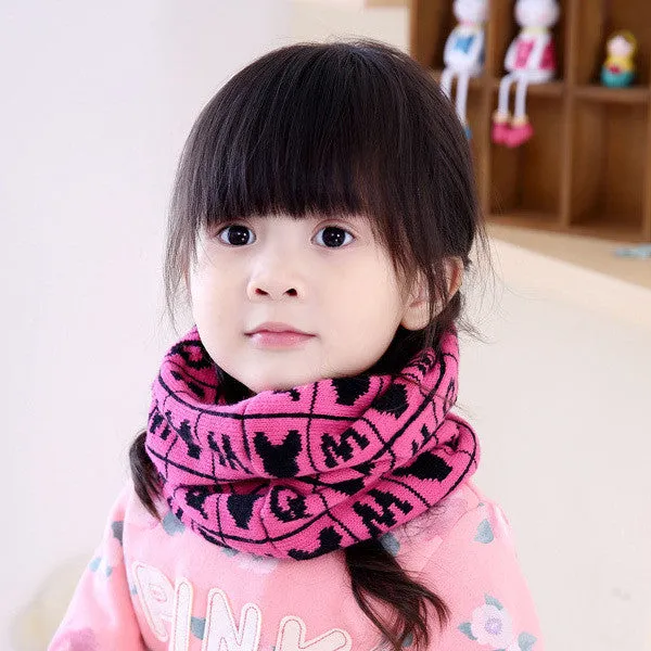 Scarf Kid Girls Snood Scarf Neckerchief Wool Knit Warmer Children Snow Scarves SM6