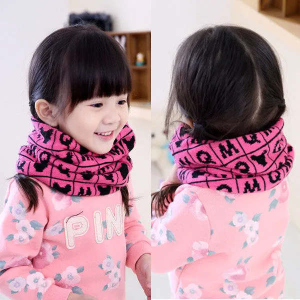 Scarf Kid Girls Snood Scarf Neckerchief Wool Knit Warmer Children Snow Scarves SM6