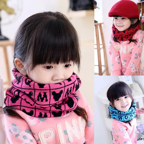 Scarf Kid Girls Snood Scarf Neckerchief Wool Knit Warmer Children Snow Scarves SM6