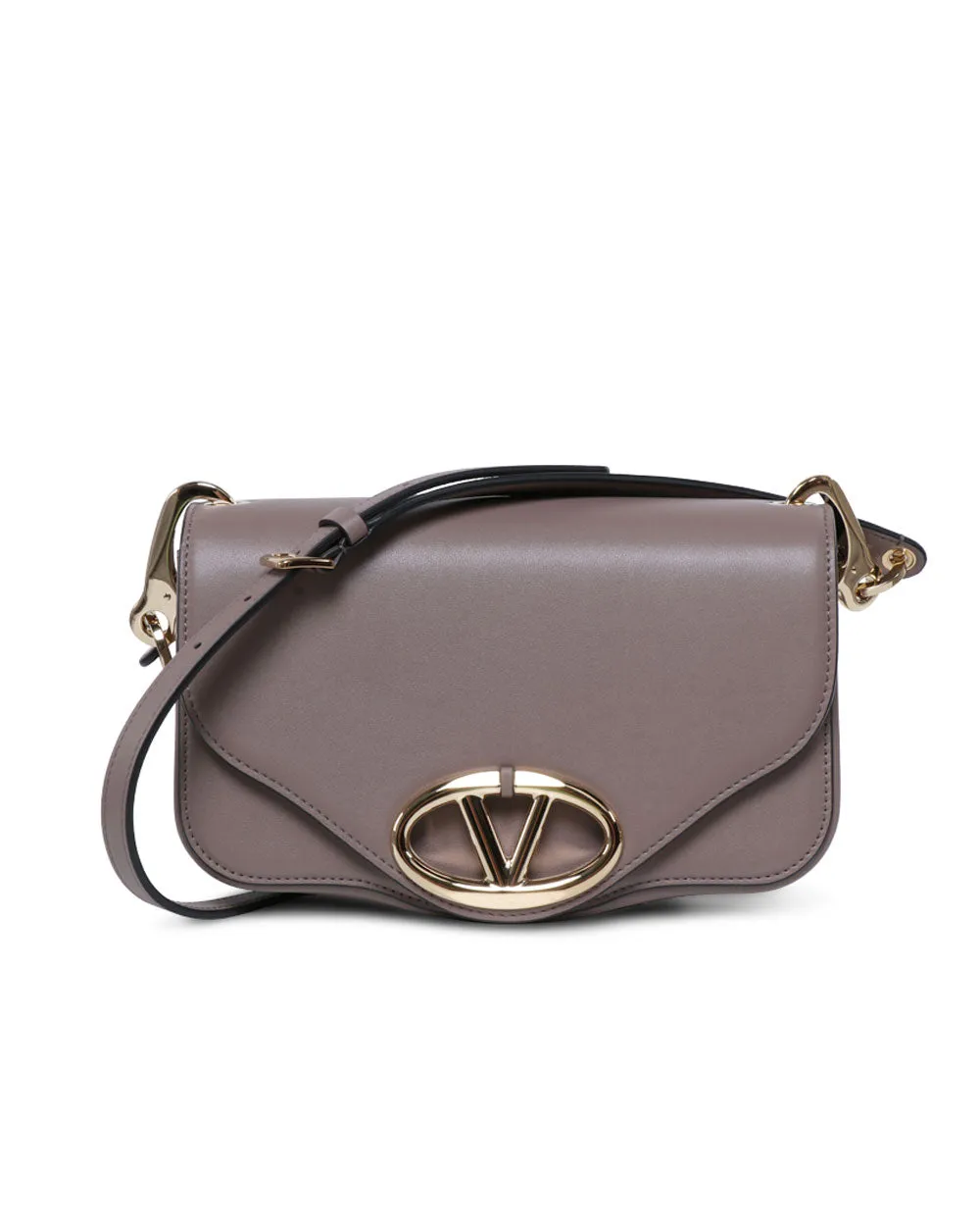 Small Logo Flap Shoulder Bag in Clay