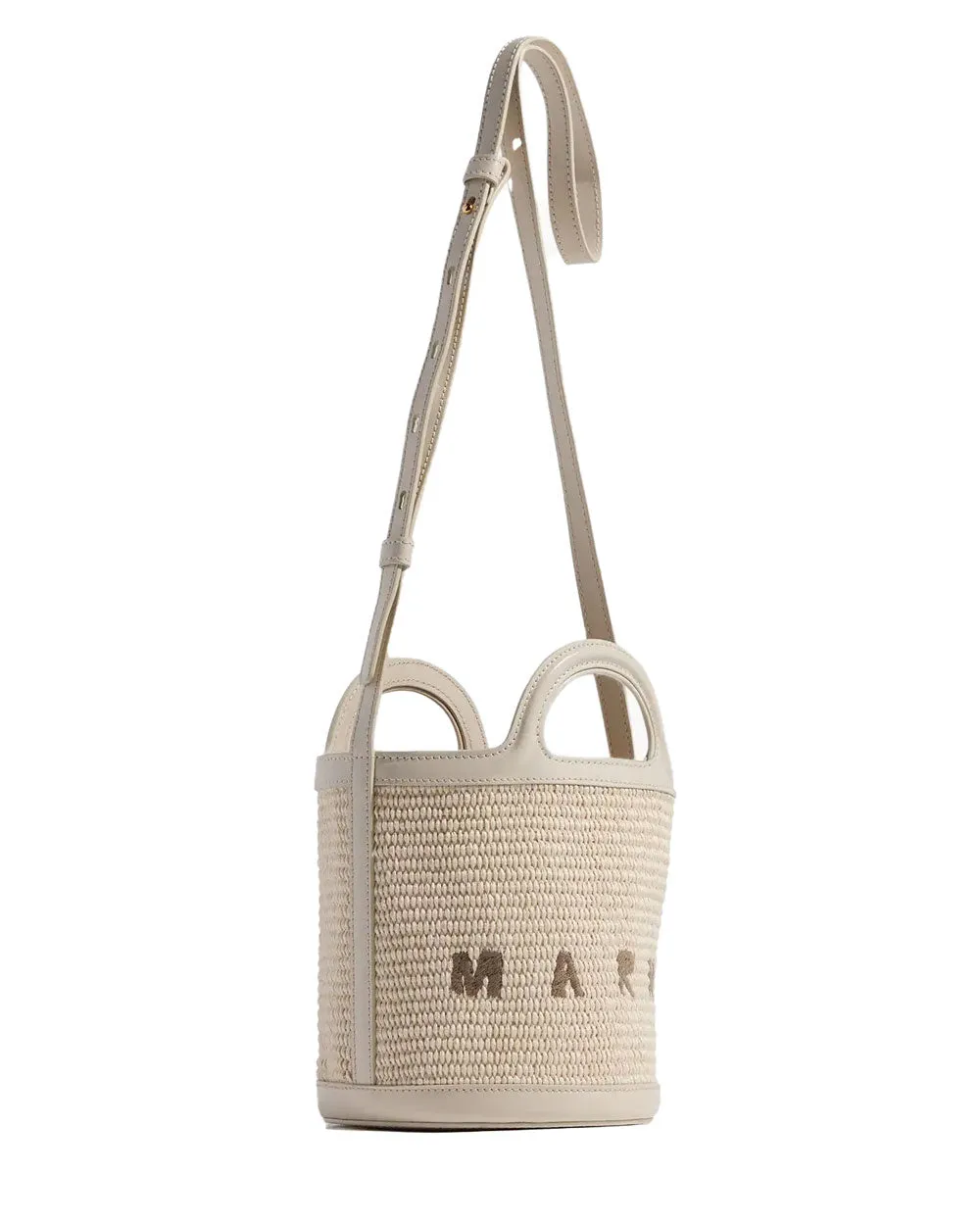 Small Raffia Bucket Bag in Shell