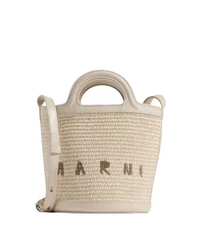 Small Raffia Bucket Bag in Shell