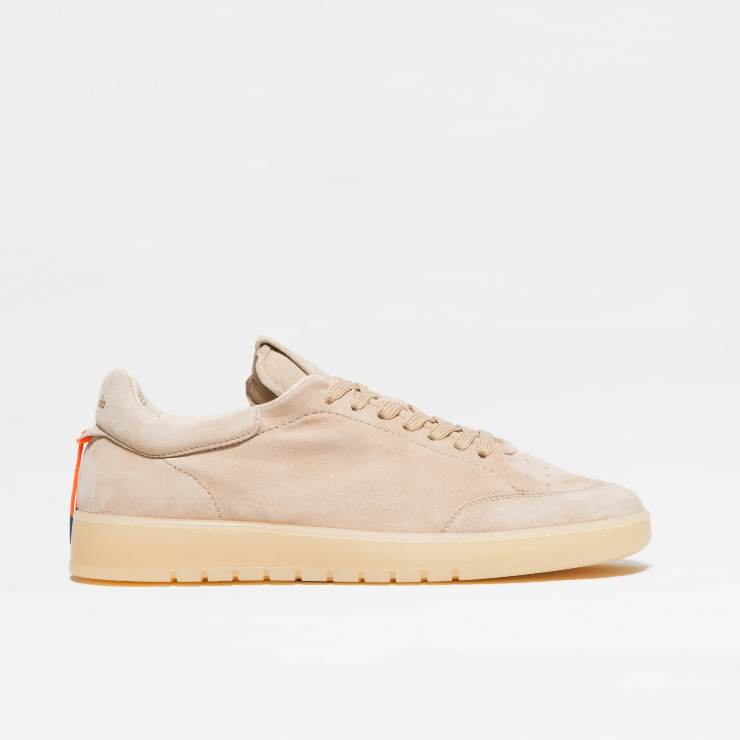 Sneakers in suede sfoderata avorio