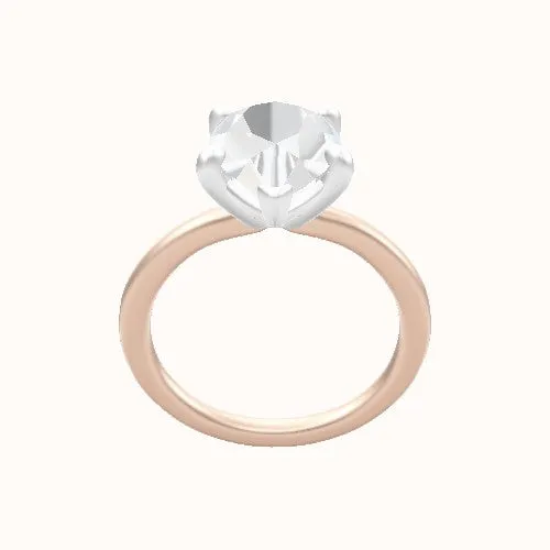 Solitaire Engagement Ring With Low Set Four Prong Head