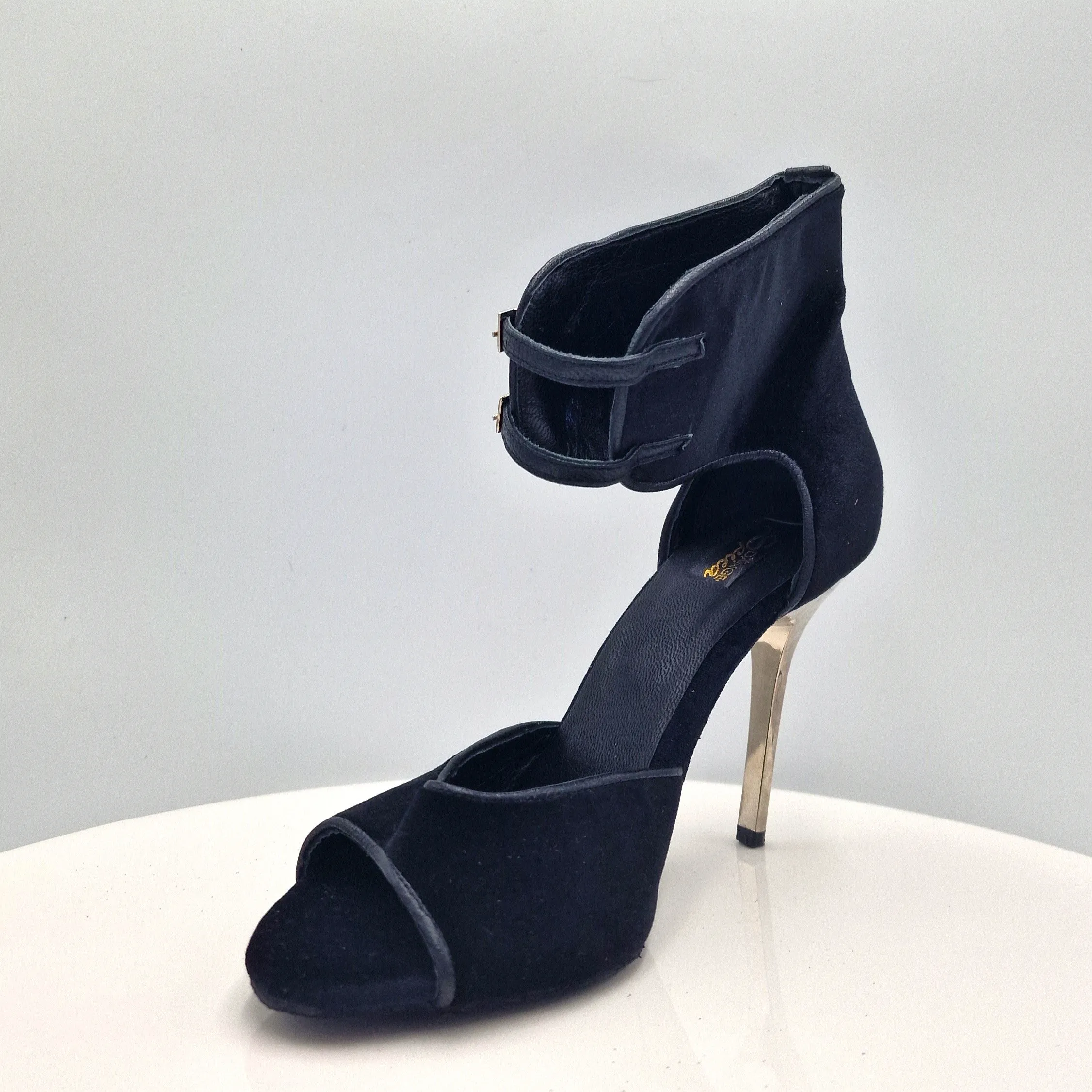 Spica Black Suede Skin Heel 9cm