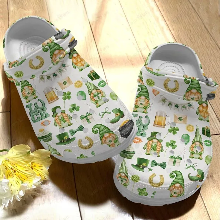 St Patrick’s Day Irish Luck Gnome Pattern Crocband Crocs Shoes