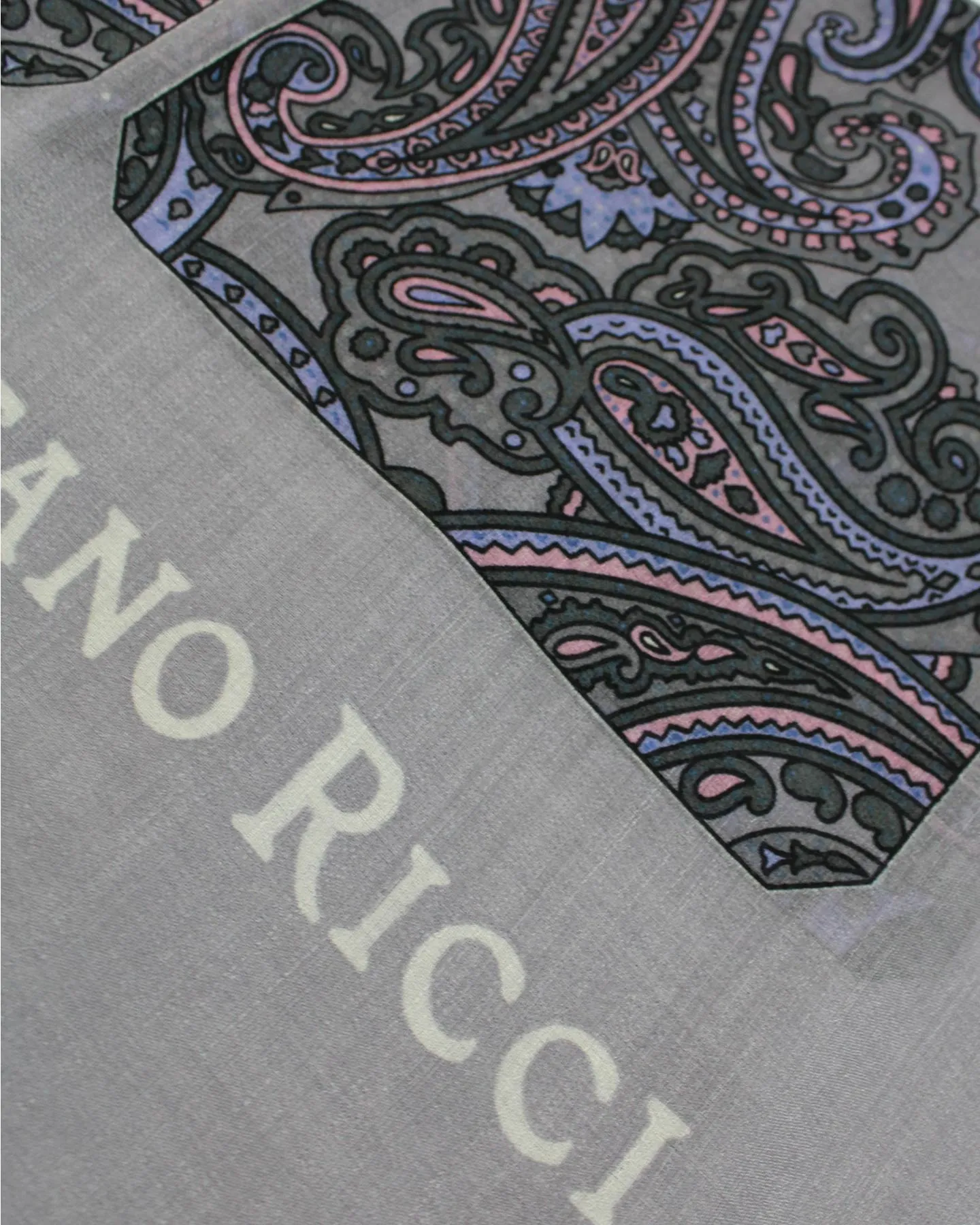 Stefano Ricci Scarf Gray Paisley - Extra Large Square Shawl