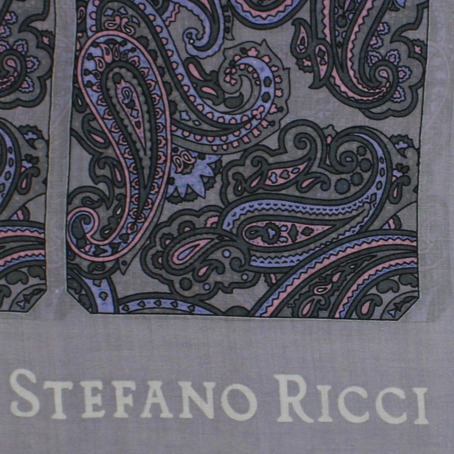 Stefano Ricci Scarf Gray Paisley - Extra Large Square Shawl