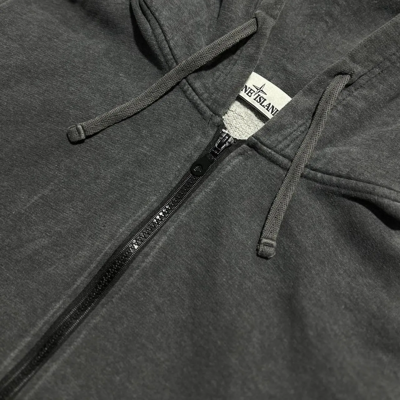 Stone Island Grey Zip Up Hoodie