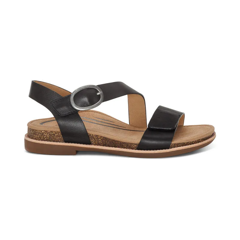  Tamara Adjustable Low Heel Sandal in Black  