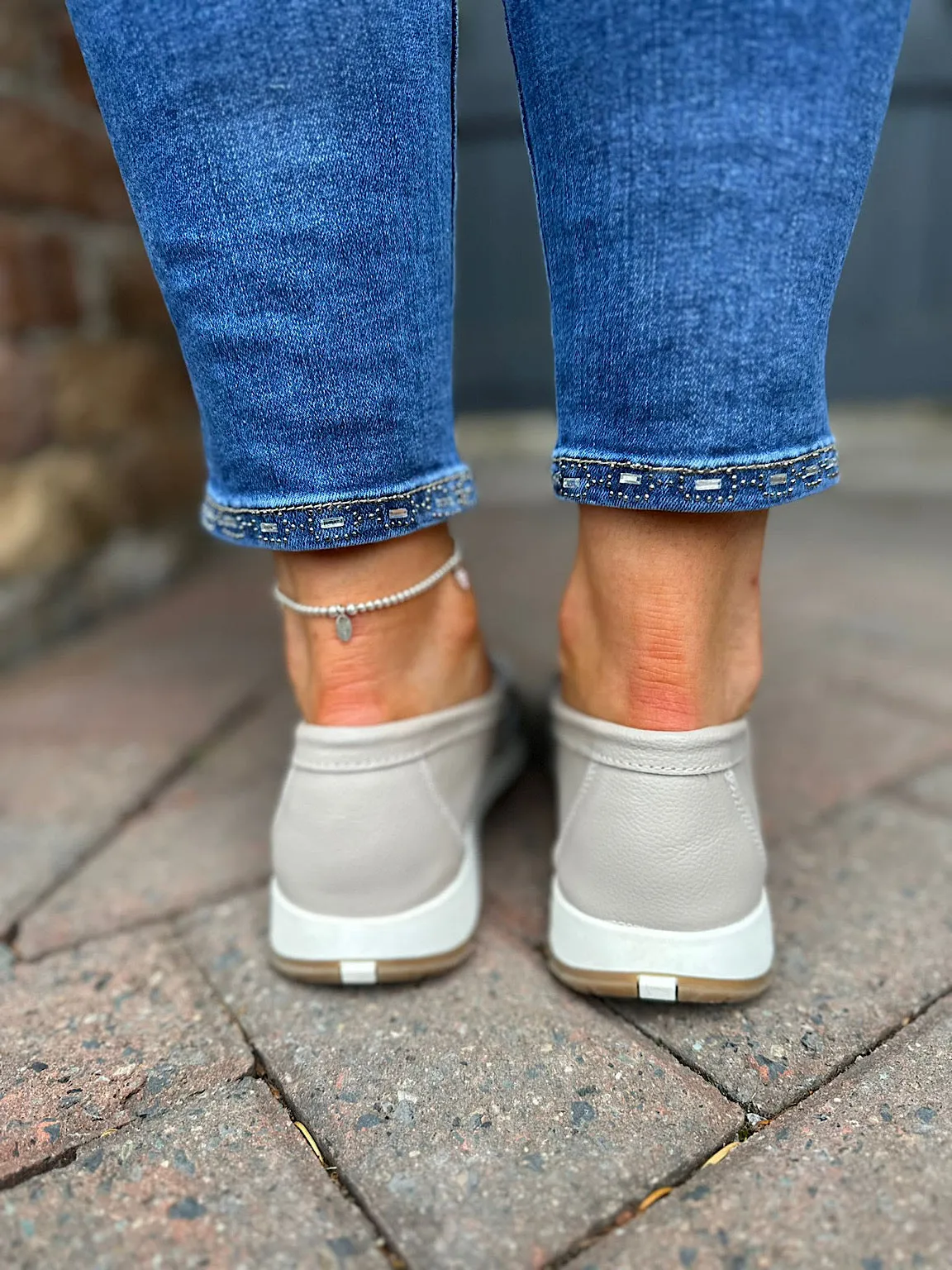 Taupe Leather Buckle Loafer