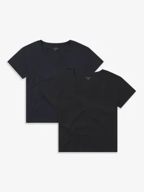 The Cotton Relaxed V-Neck Tee 2-Pack