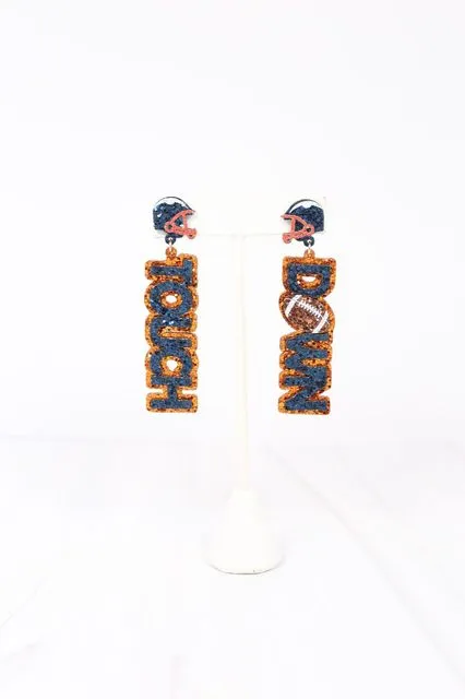 Touchdown Glitter Earring NAVY ORANGE