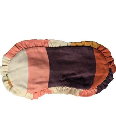 Weirdstock Women's Yellow / Orange / Brown Organic Cotton Ruffle Sleep Mask In Sunset Suite