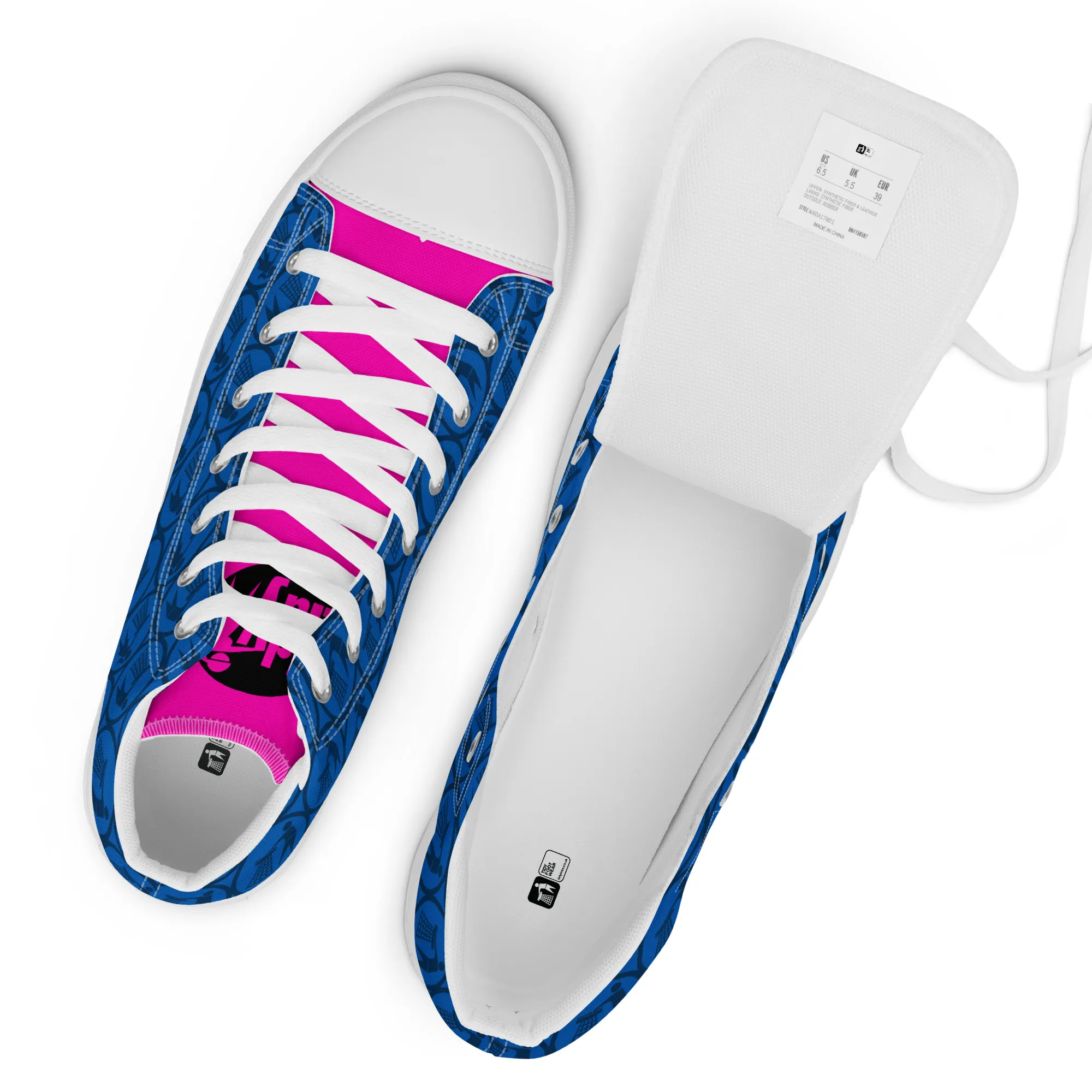 Women’s Tidy Blue / Pink Hi Top Shoes