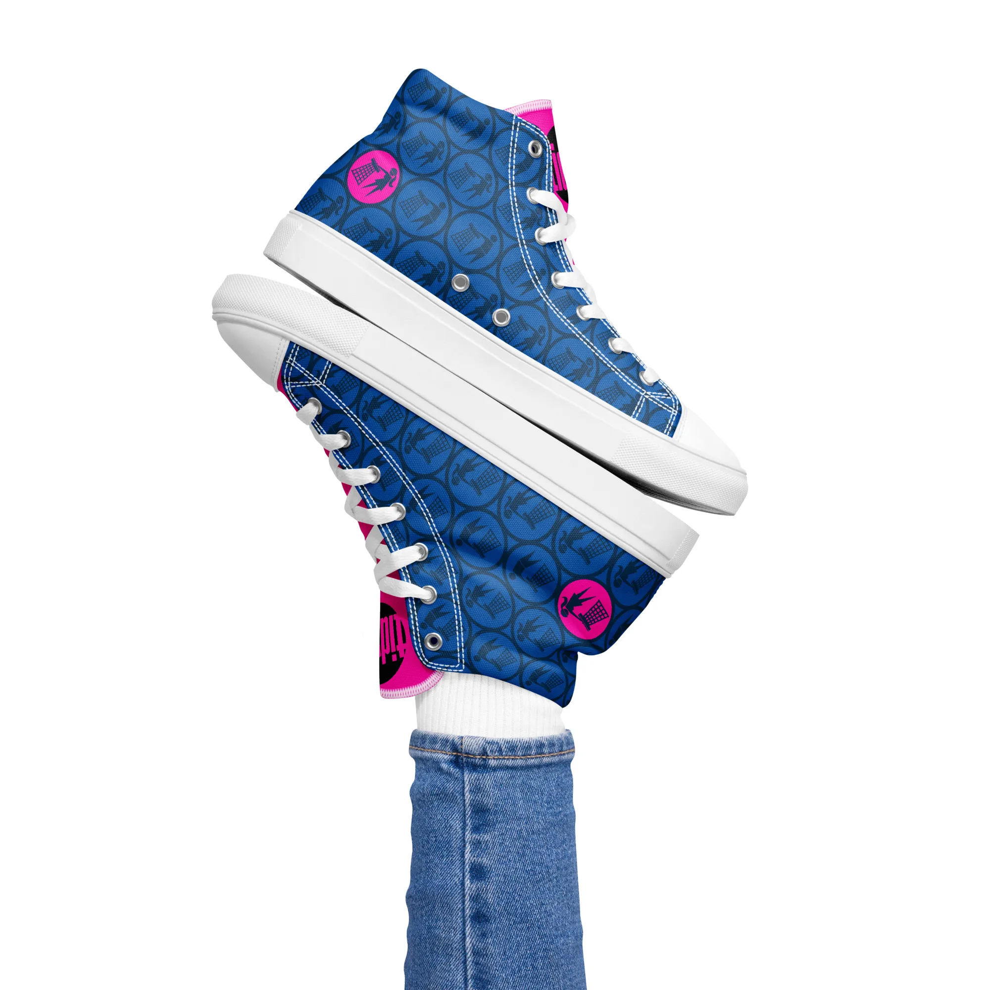 Women’s Tidy Blue / Pink Hi Top Shoes