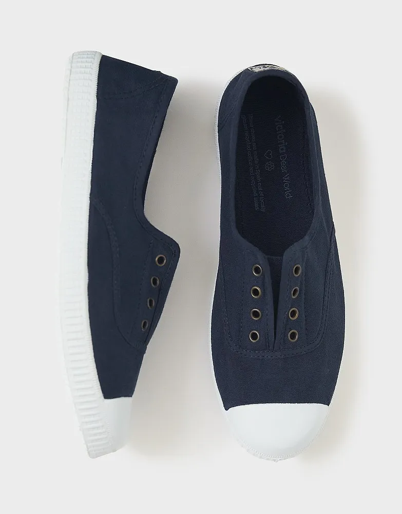 Women's Victoria Laceless Trainer from Crew Clothing Company - Navy